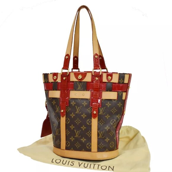 LOUIS VUITTON Neo Bucket Tote Bag Monogram Patent Leather BN Red M95613 11GA702 - Picture 1 of 16